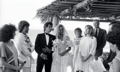 wedding photo of Keith Richards and Patti Hansen